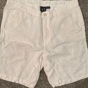 Armani Exchange Flat Front Shorts - Cream